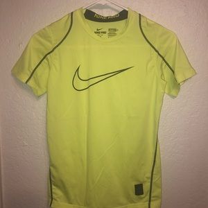 yellow nike pro dri fit